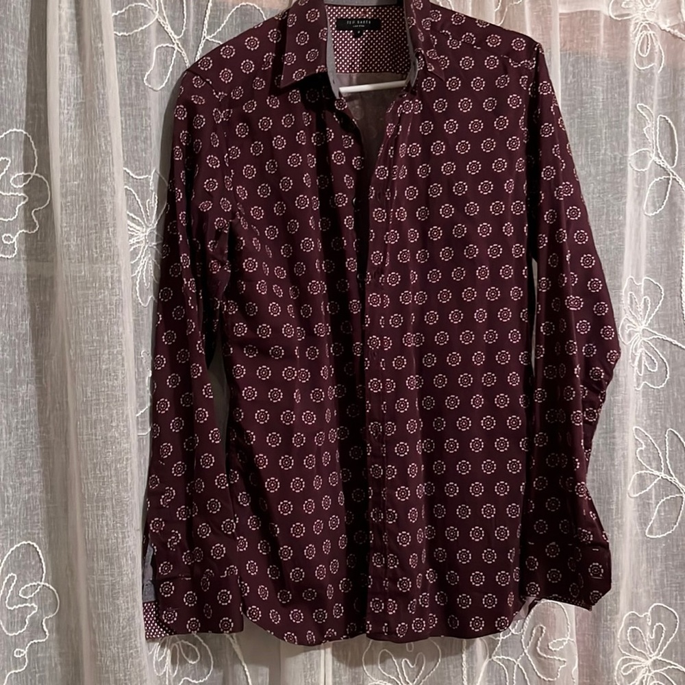 Ted Baker men’s shirt- rich burgundy pattern M